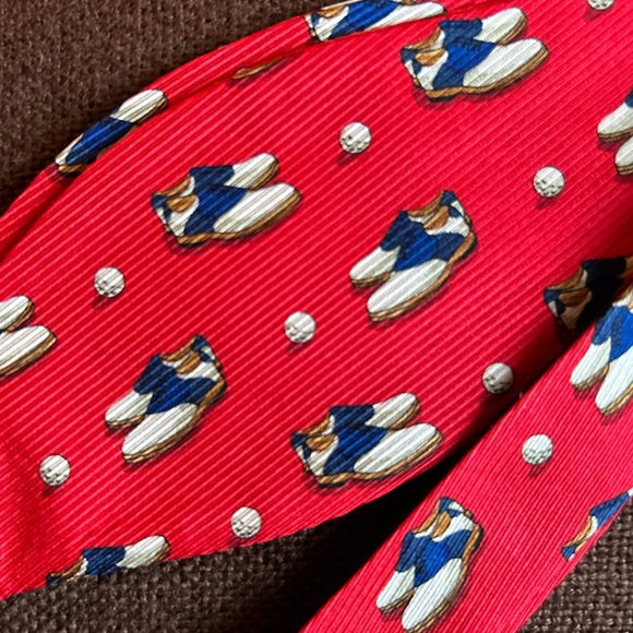 Old School Golf Shoes Bow Tie in Red by Southern Proper - Picture 5 of 9
